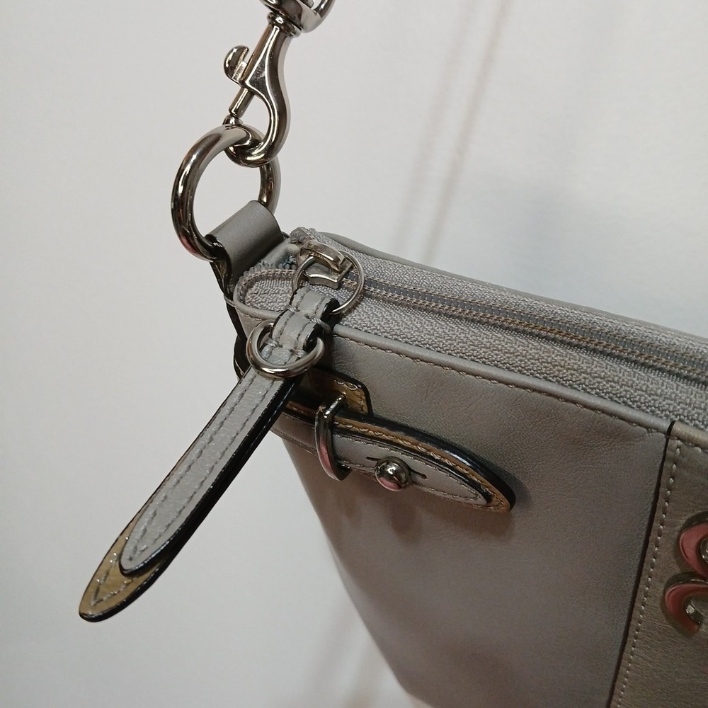 Coach Collette Gray Leather Slim Crossbody Bag Purse Satchel C Logo #44808 2011 - Picture 4 of 12